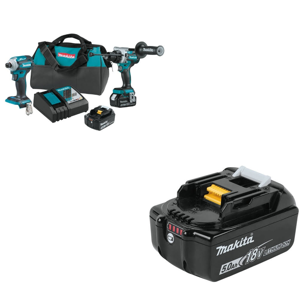 Makita XT288T 18V LXT Li-Ion 2-Pc. Combo Kit W/ FREE BL1850B 18V LXT Battery