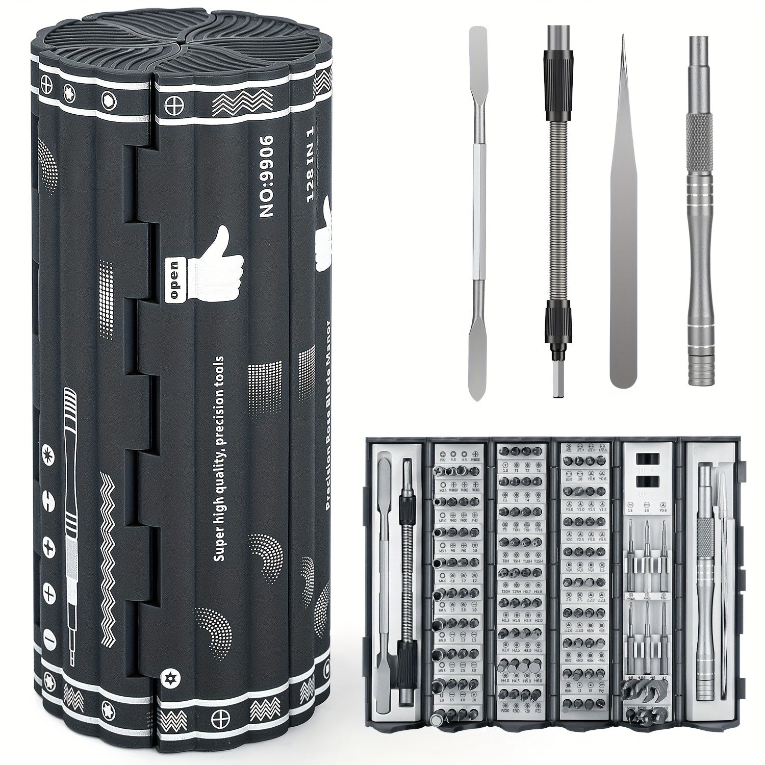 1 set 128in 1 Precision Screwdriver Set, Magnetic Driver Kit with Flexible Shaft, Professional Magnetic Repair Tool Kit for Computer, Laptop, camera, Game Console, Men Tools Gift