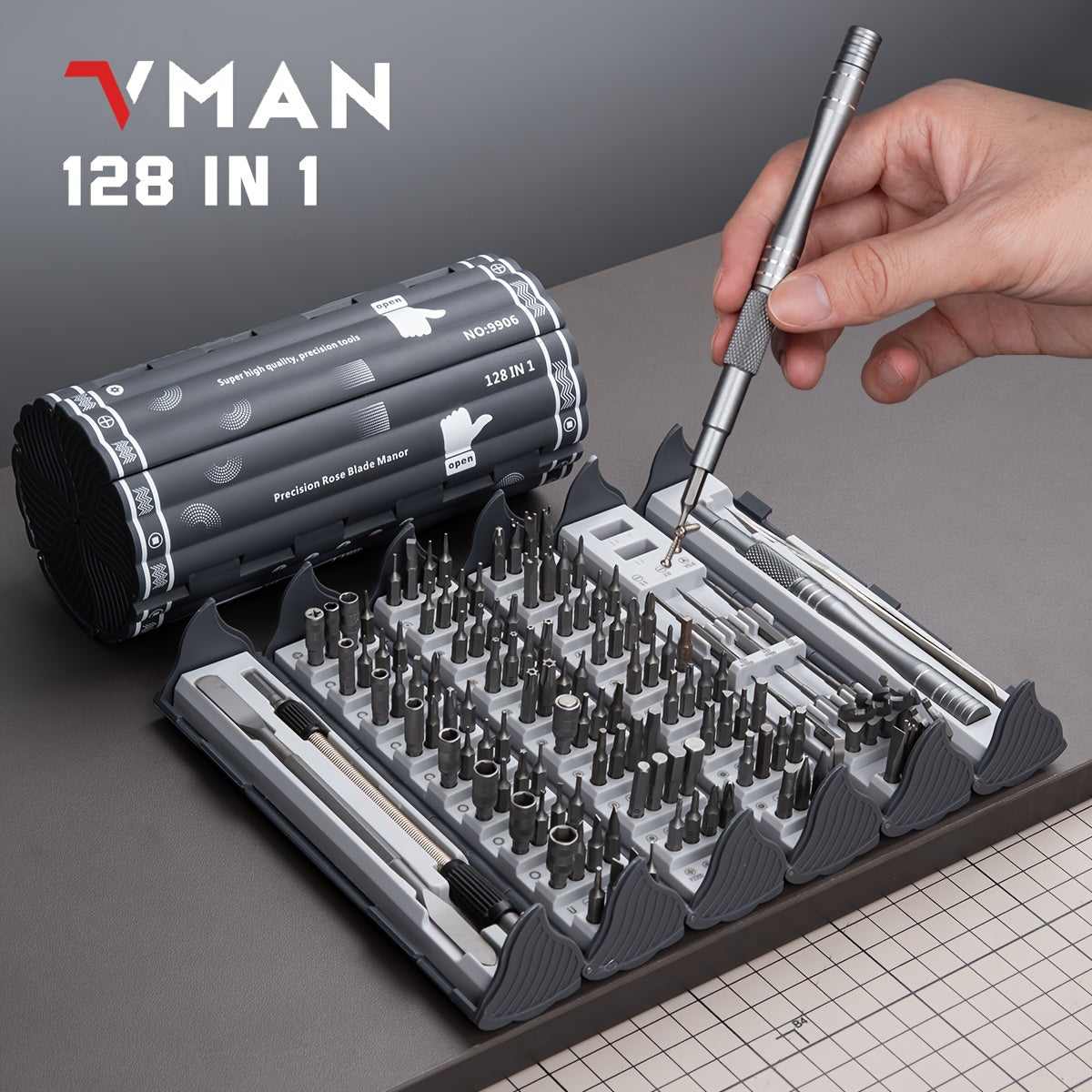 1 set 128in 1 Precision Screwdriver Set, Magnetic Driver Kit with Flexible Shaft, Professional Magnetic Repair Tool Kit for Computer, Laptop, camera, Game Console, Men Tools Gift
