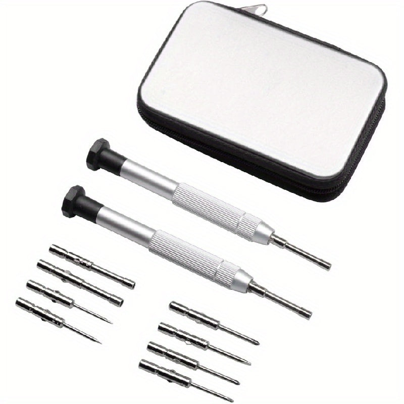 1 Set Precision Screwdriver Kit for Eyeglasses, Watches, Cellphones, Clocks - Non-Electric Repair Tools with Case - Portable, No Required