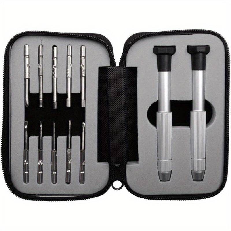 1 Set Precision Screwdriver Kit for Eyeglasses, Watches, Cellphones, Clocks - Non-Electric Repair Tools with Case - Portable, No Required