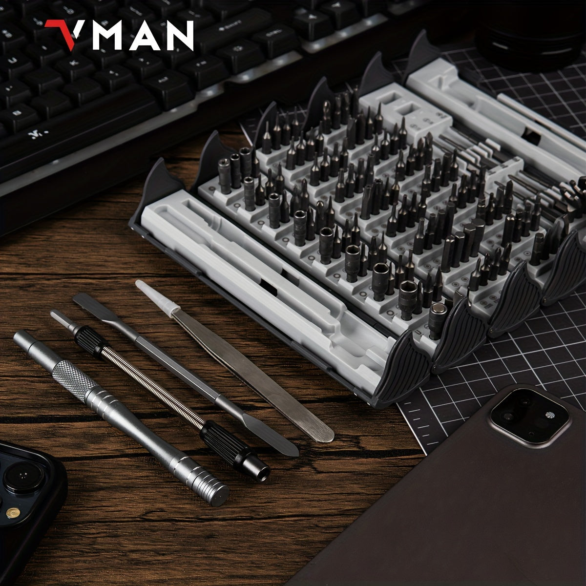 1 set 128in 1 Precision Screwdriver Set, Magnetic Driver Kit with Flexible Shaft, Professional Magnetic Repair Tool Kit for Computer, Laptop, camera, Game Console, Men Tools Gift