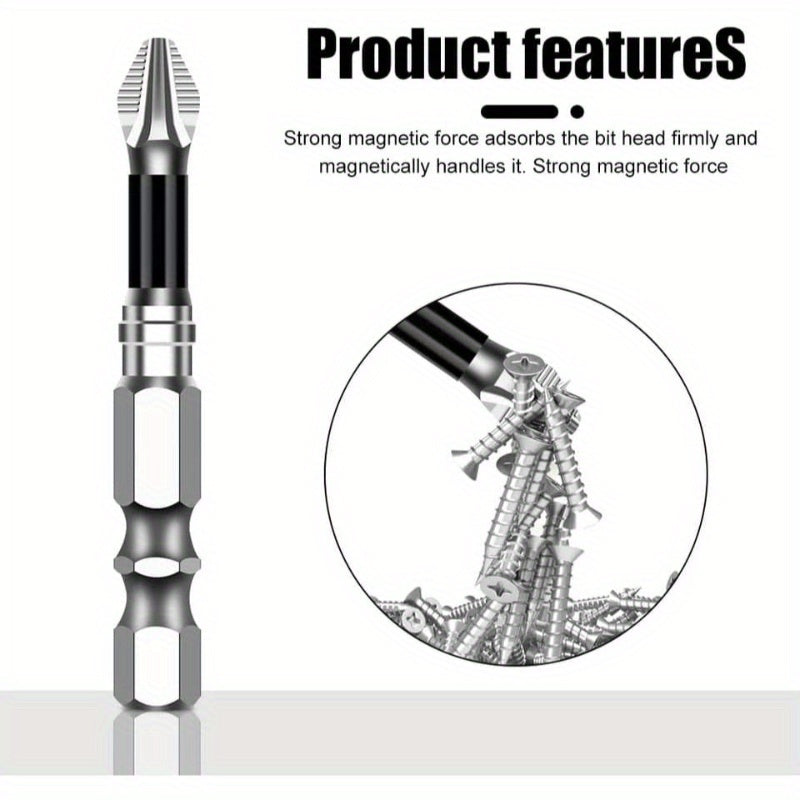 12pcs Heavy-Duty Magnetic Screwdriver Drill Bit Set with Ergonomic Grip & Color-Coded Tips - Slip Magnetic Bits for Home, Car, Electronics, Furniture Assembly - Compatible with Power Drills & Manual Use - Durable Construction (No Power Required) - Ideal
