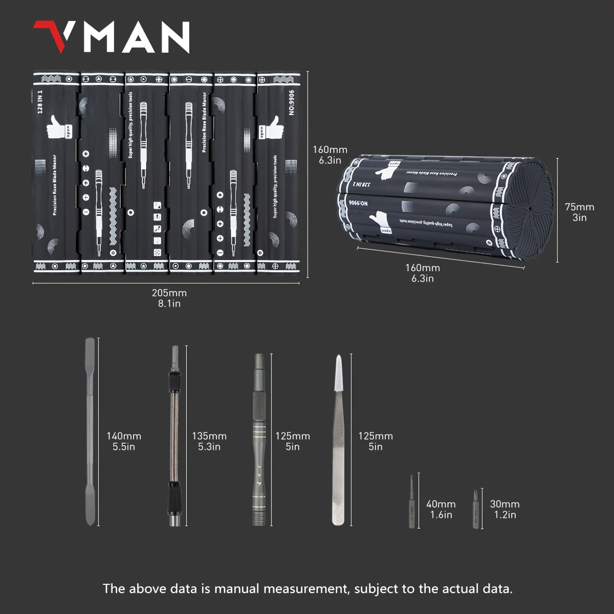 1 set 128in 1 Precision Screwdriver Set, Magnetic Driver Kit with Flexible Shaft, Professional Magnetic Repair Tool Kit for Computer, Laptop, camera, Game Console, Men Tools Gift